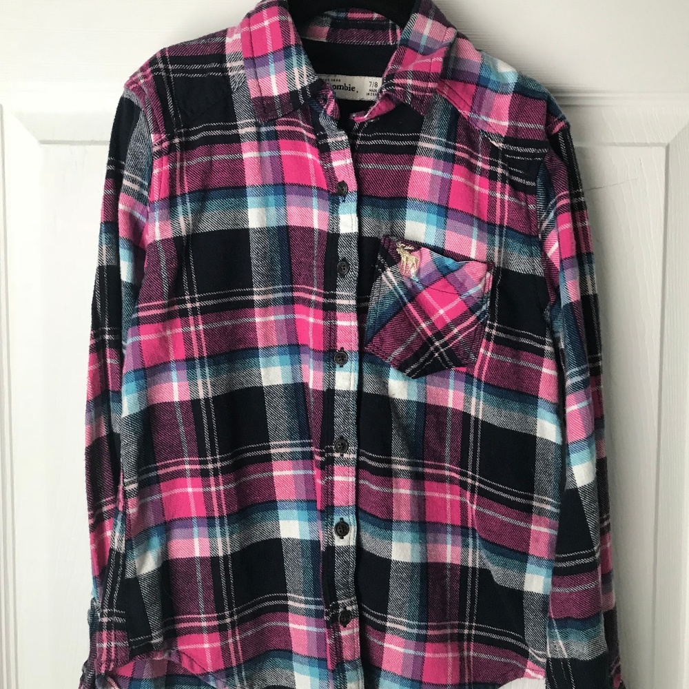 Girls Flannel Shirt from Abercrombie Kids size 7/8